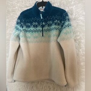 Orvis Women’s Sherpa Snow River 1/4 Zip Long 
Sleeve Pullover. Size Large